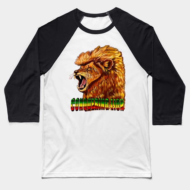 The conquering lion Baseball T-Shirt by Artonmytee